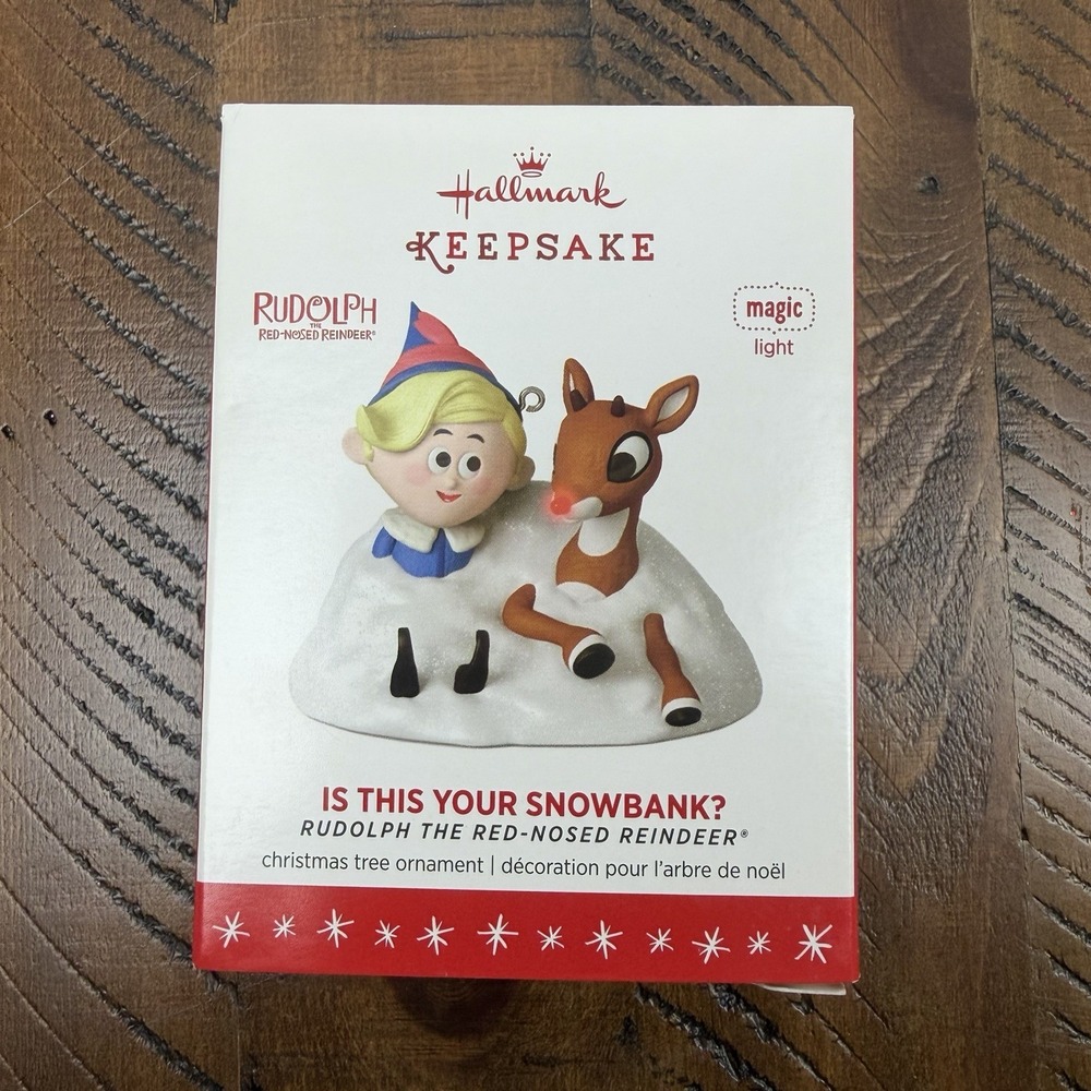 2016 Hallmark Ornament Hermey the Elf & Rudolph IS THIS YOUR SNOWBANK Magic